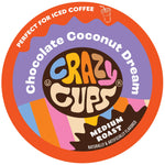Crazy Cups Chocolate Coconut Dream Medium Roast Coffee Pods, 22 Count for Keurig K-Cup Machines