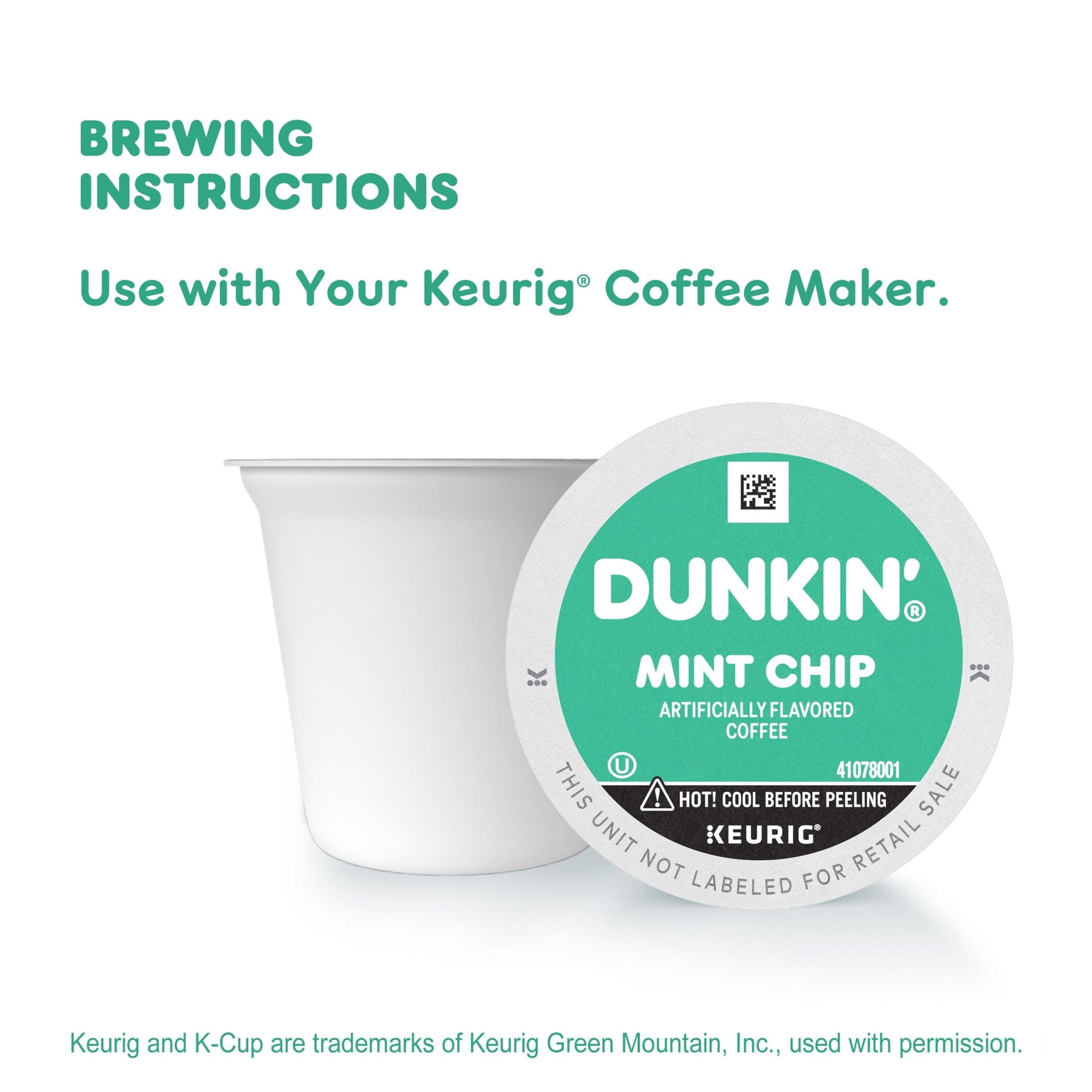 Dunkin' Mint Chip Flavored Coffee, Keurig K-Cup Pods, 10 Count Box