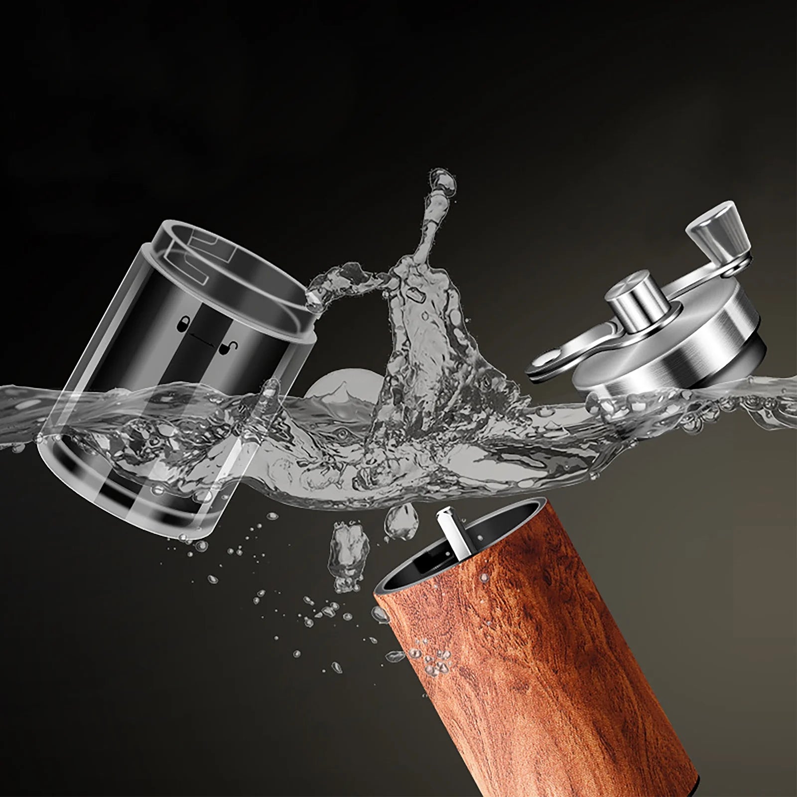 AGCAN Portable Manual Coffee Grinder with Ceramic Burr and 304 Stainless Steel Hand Crank - Adjustable for Fine to Coarse Grind - Ideal for Outdoor, Travel, and Espresso Use