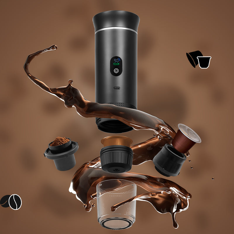 3-in-1 Portable Espresso Maker - Self-Heating, 20 Bar, USB-C | DripGoo Presso