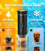 3-in-1 Portable Coffee Maker – Self-Heating Espresso Machine with USB-C, 20 Bar Pressure, LED Display – Compatible with Coffee Grounds & Capsules – Ideal for Travel, RV, Camping, and Outdoors