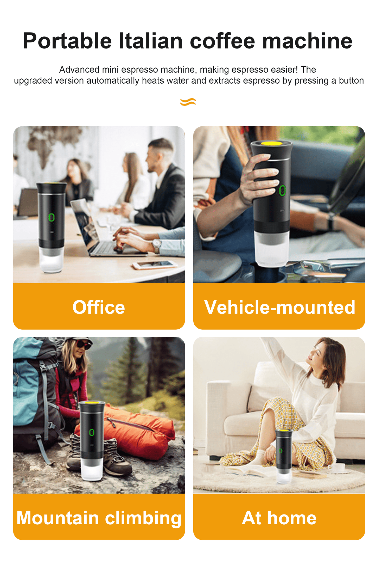 3-In-1 Portable Coffee Maker for Travel,Self-Heating Espresso Machine with USB-C,LED Display,20 Bar,Compatible with Coffee Grounds&Capsules (Ns&Dg)–Portable Espresso Maker for Car,Rv,Camping,Off
